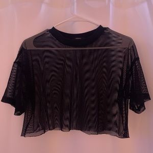 Black Sheer Crop Top